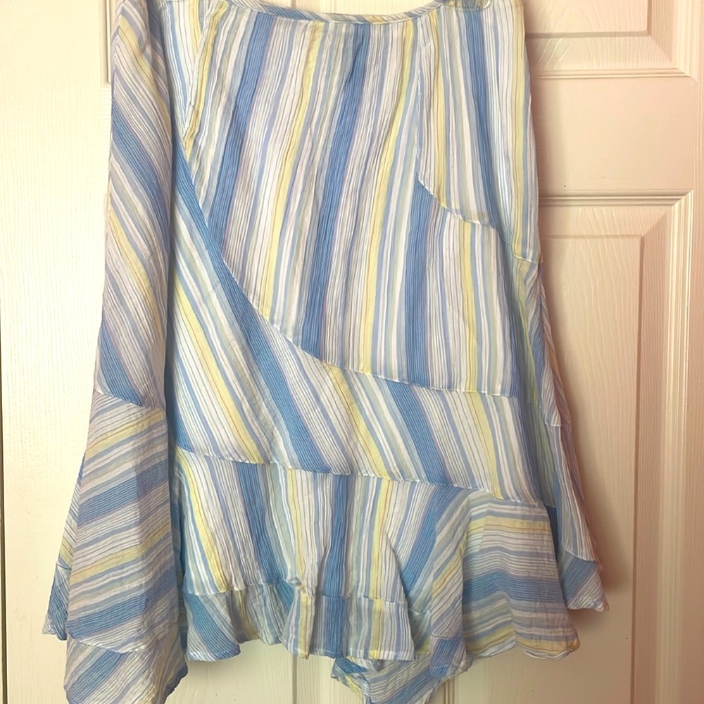 Pastel multicolor asymmetrical skirt DKNY